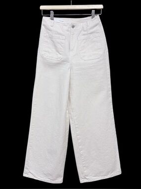 New Zara Wide-Leg High-Rise Jeans in Ecru White Women Size 4 US 36  EUR